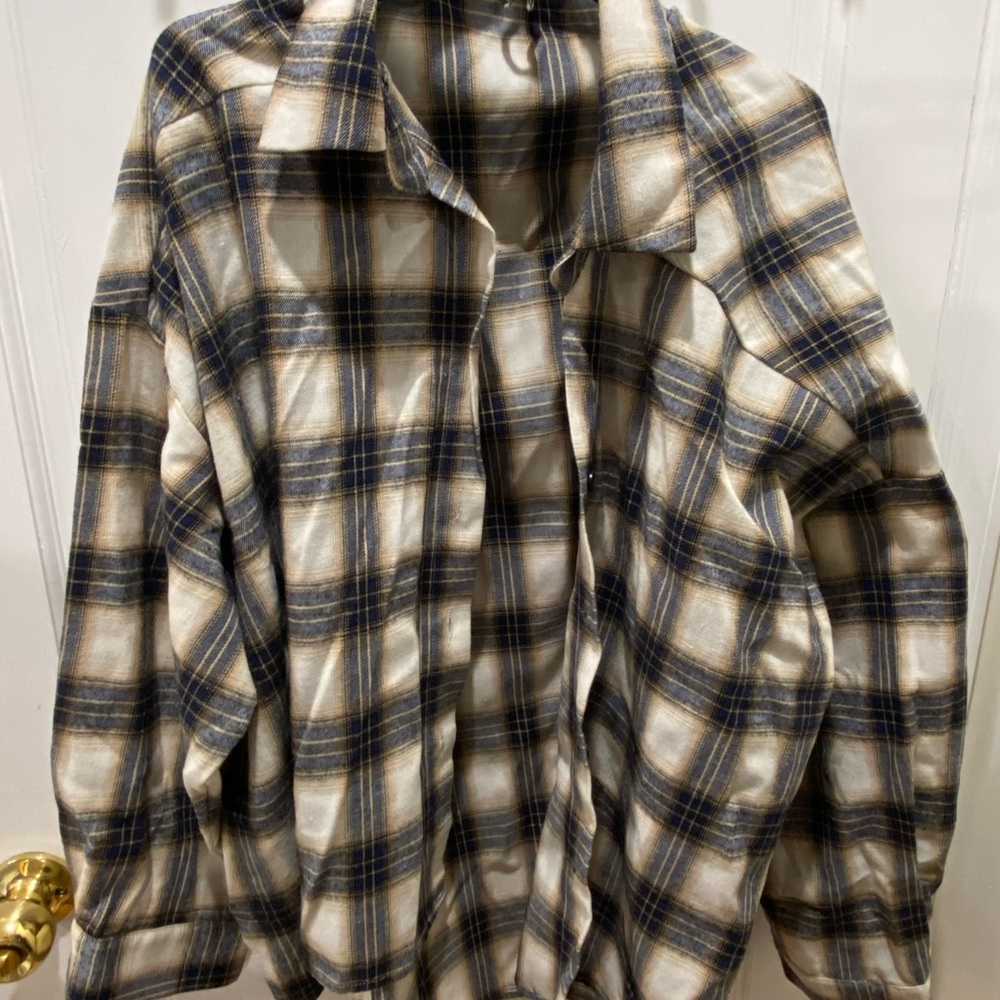 two oversized flannels